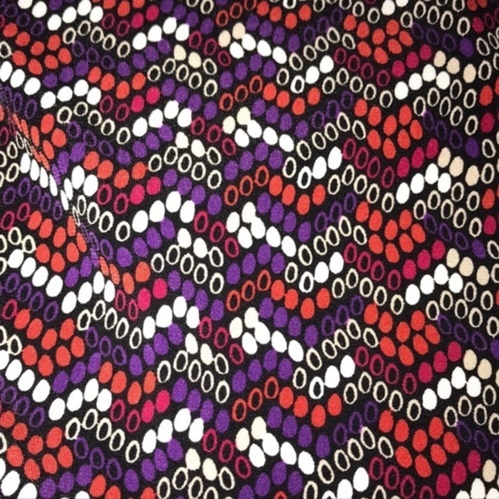 Worthington XL scoop neck white/purple/red bubble chevron design stretch top - Picture 7 of 8